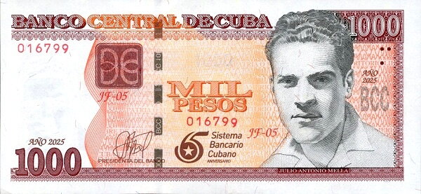 1000P 2025 - 65 Aniversario del Sistema Bancario Cubano