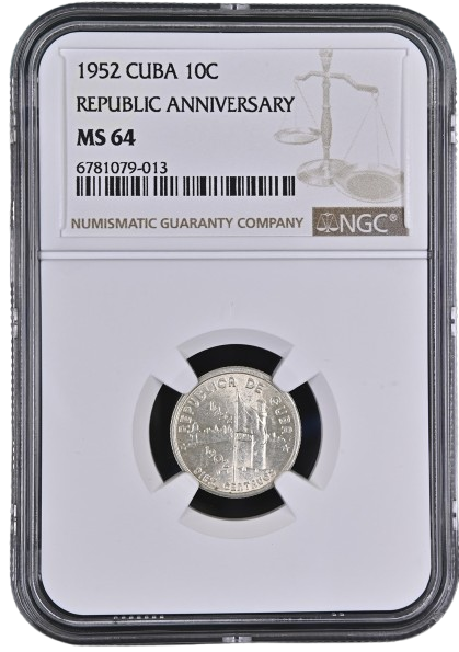 10C 1952 NGC MS64 - Republic Anniversary