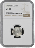10 Centavos 1949 NGC MS63
