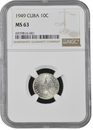 10 Centavos 1949 NGC MS63