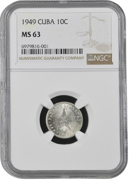 10 Centavos 1949 NGC MS63