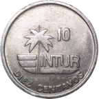 10 Centavos 1989 Intur - No magnética, diámetro 17.5mm