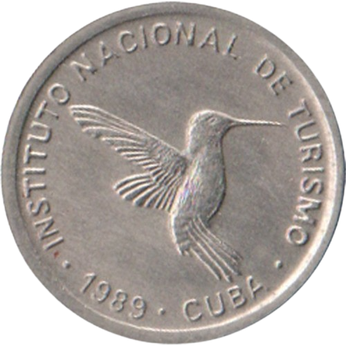 10 Centavos 1989 Intur - No magnética, diámetro 21mm