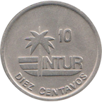 10 Centavos 1989 Intur - No magnética, diámetro 21mm