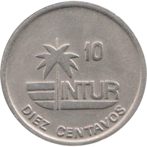 10 Centavos 1989 Intur - No magnética, diámetro 21mm