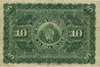 10 Pesos 1896 - Fecha escrita a mano o estampada a mano, parcialmente impresa, sin sobreimpresión.