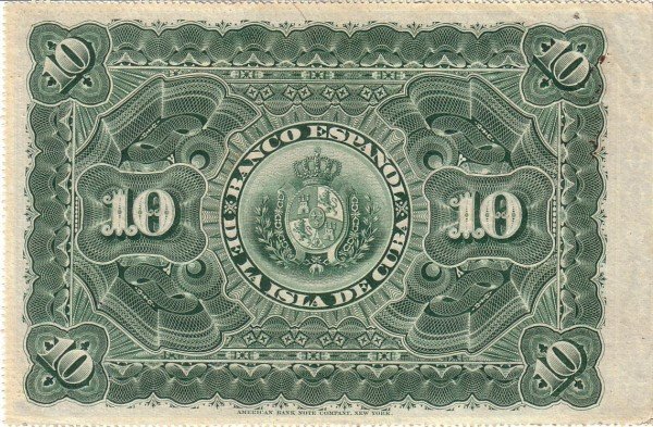 10 Pesos 1896 - Fecha y mes escritos a mano, firma estampada a mano.