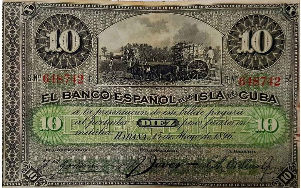 10 Pesos 1896 - Plata. Serie 6 Dijitos
