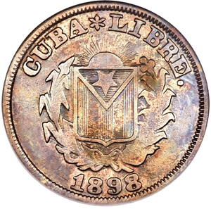 1898 Silver 20 Centavos