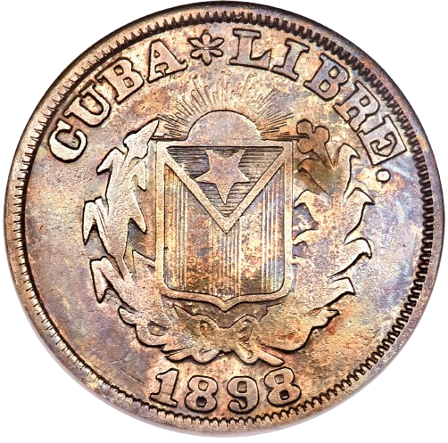 1898 Silver 20 Centavos