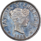1898 Silver 1 Peso Proof