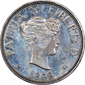 1898 Silver 1 Peso Proof