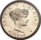 1898 Silver 1 Peso