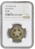 40C 1915 NGC XF40 - HIGH RELIEF