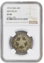 40C 1915 NGC XF40 - HIGH RELIEF