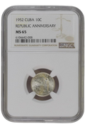 10C 1952 NGC MS65 - Republic Anniversary