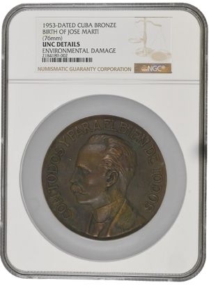 1953 Medalla - Centenario de Jose Marti NGC UNC Details
