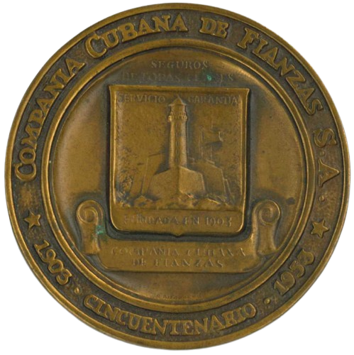 1953 Medalla - Cincuentenario Compañia Cubana de Finanzas S.A.