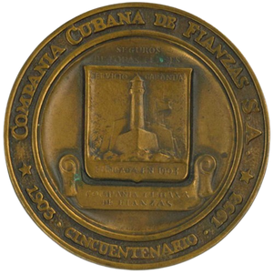 1953 Medalla - Cincuentenario Compañia Cubana de Finanzas S.A.