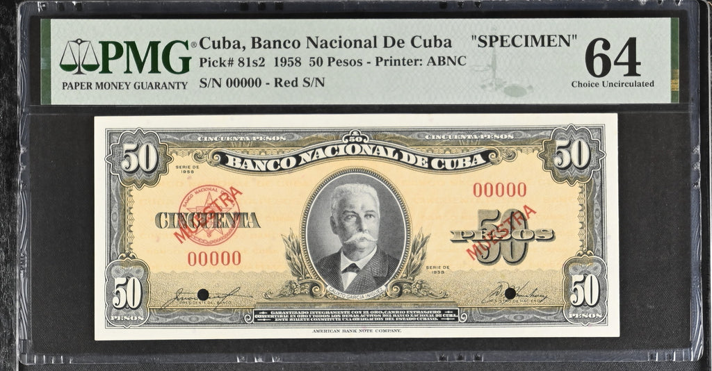 50P 1958 PMG 64 - Muestra