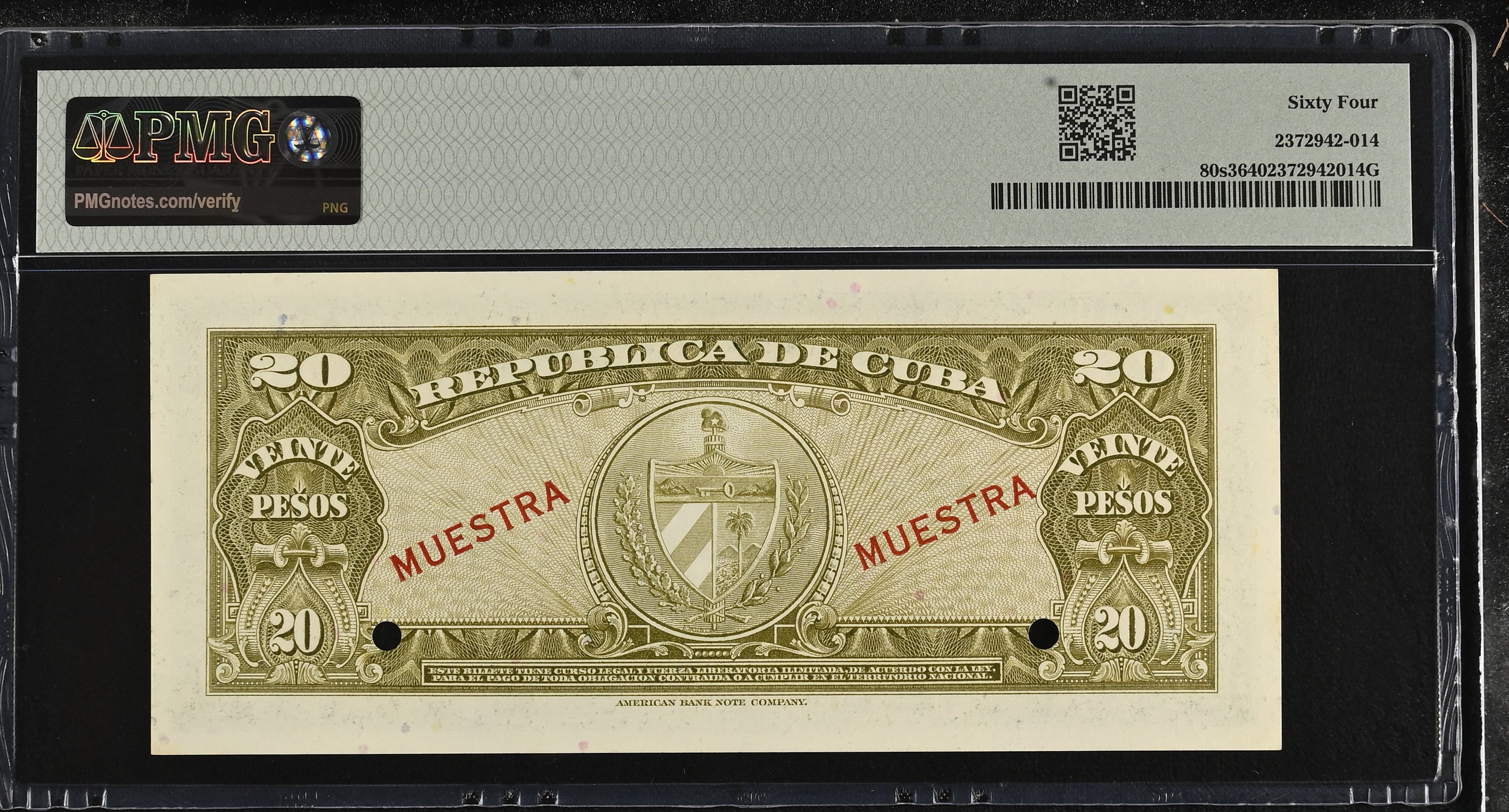 20P 1960 CHE PMG 64 - Muestra