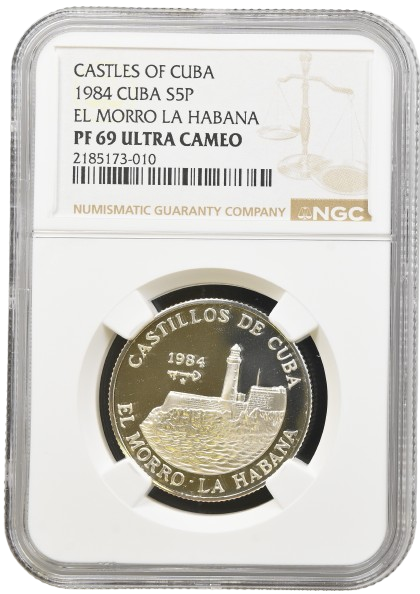 5P Silver 1984 PF69 - EL MORRO LA HABANA
