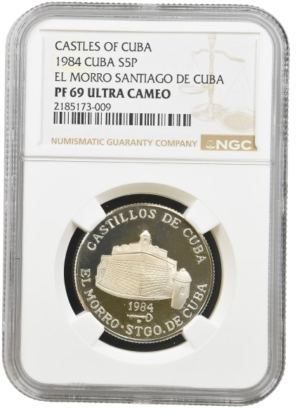 5P Silver 1984 PF69 - EL MORRO SANTIAGO DE CUBA