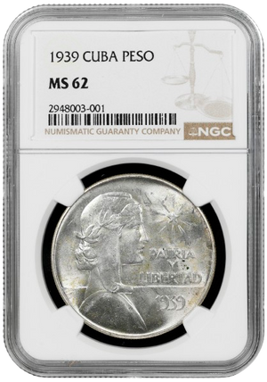 1 Peso 1939 ABC NGC MS62