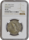 1P NGC MS68 1981 - Fauna Cuba Tocororo