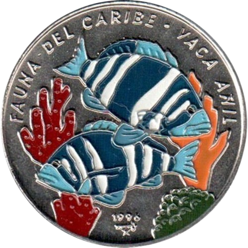 1P 1996 - Fauna del Caribe - Vaca Añil