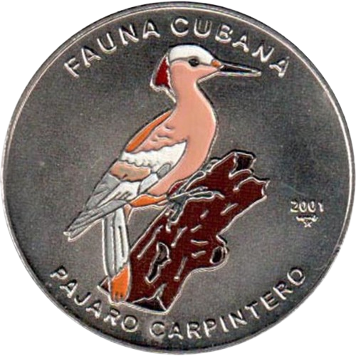 1P 2001 - Fauna Cubana - Pájaro Carpintero Verde de Cuba