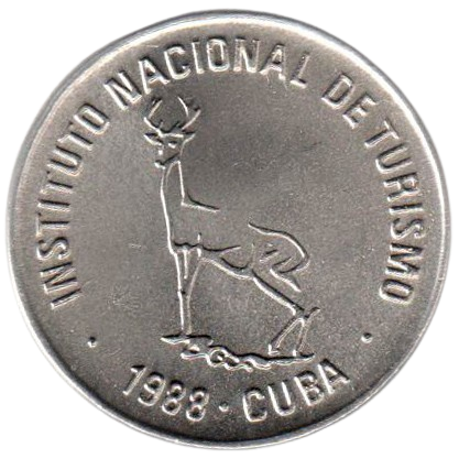 1c 1988 Intur -  Números Arabigos - Venado