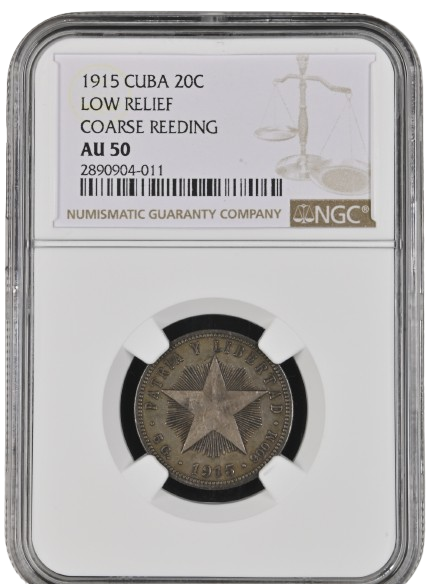 20C 1915 NGC AU50 - LOW RELIEF