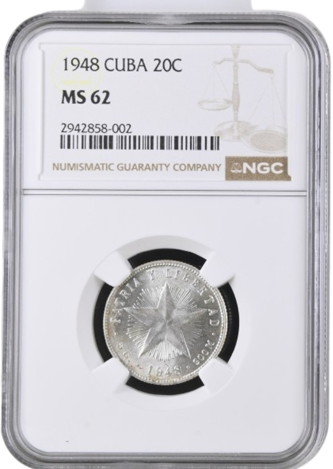 20 Centavos 1948 NGC MS62