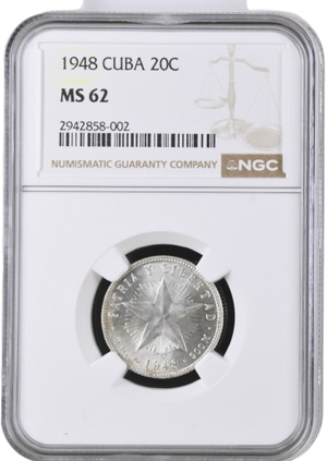 20 Centavos 1948 NGC MS62