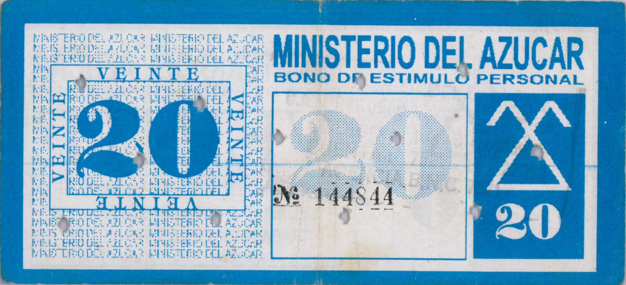 20 Pesos 1997-1998 MINAZ Bono de estimulo personal