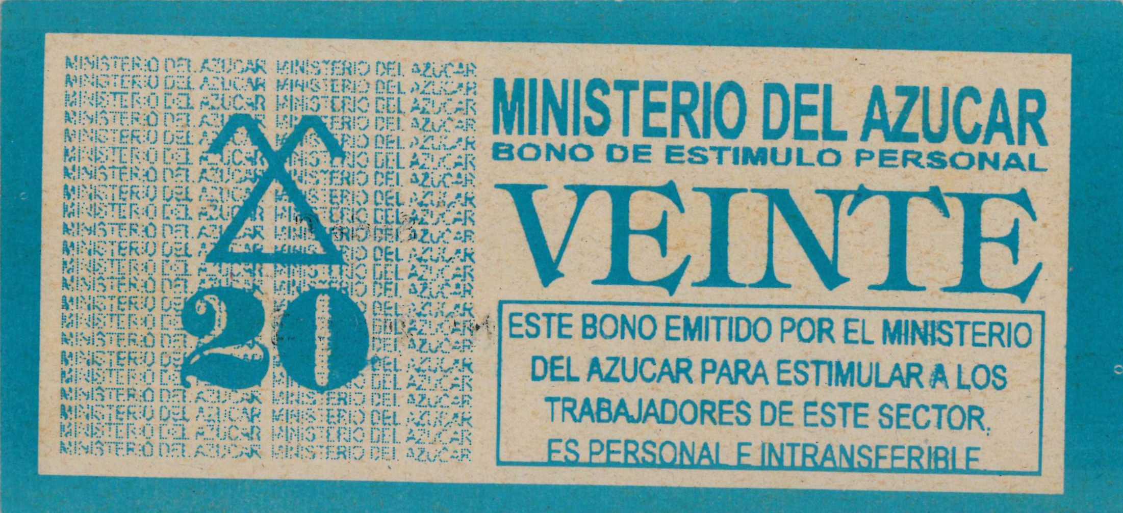 20 Pesos 1997-1998 MINAZ Bono de estimulo personal