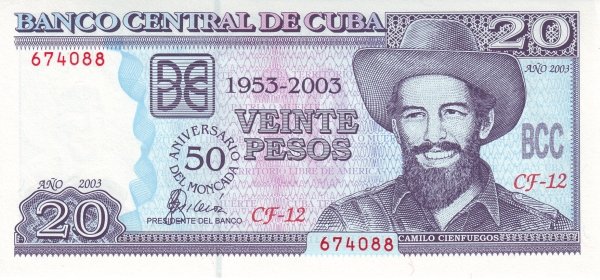 20 Pesos 2003 - 50 Aniversario del Moncada