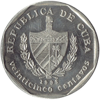 25 Centavos CUC 1998