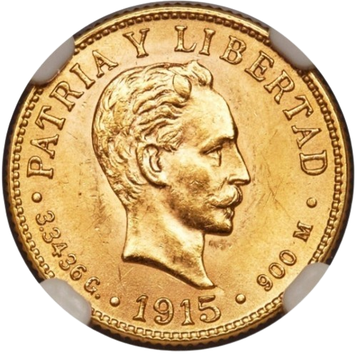 2 Pesos Oro 1915