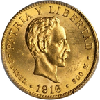 2 Pesos Oro 1916