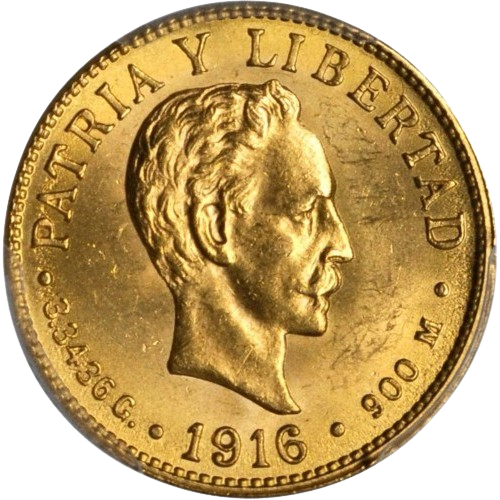 2 Pesos Oro 1916