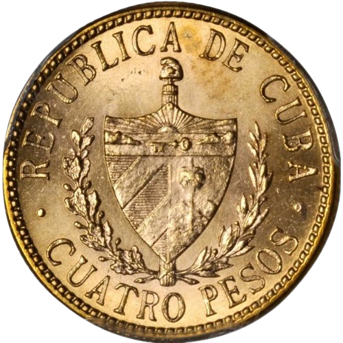 4 Pesos Oro 1915