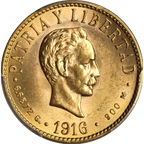 4 Pesos Oro 1916