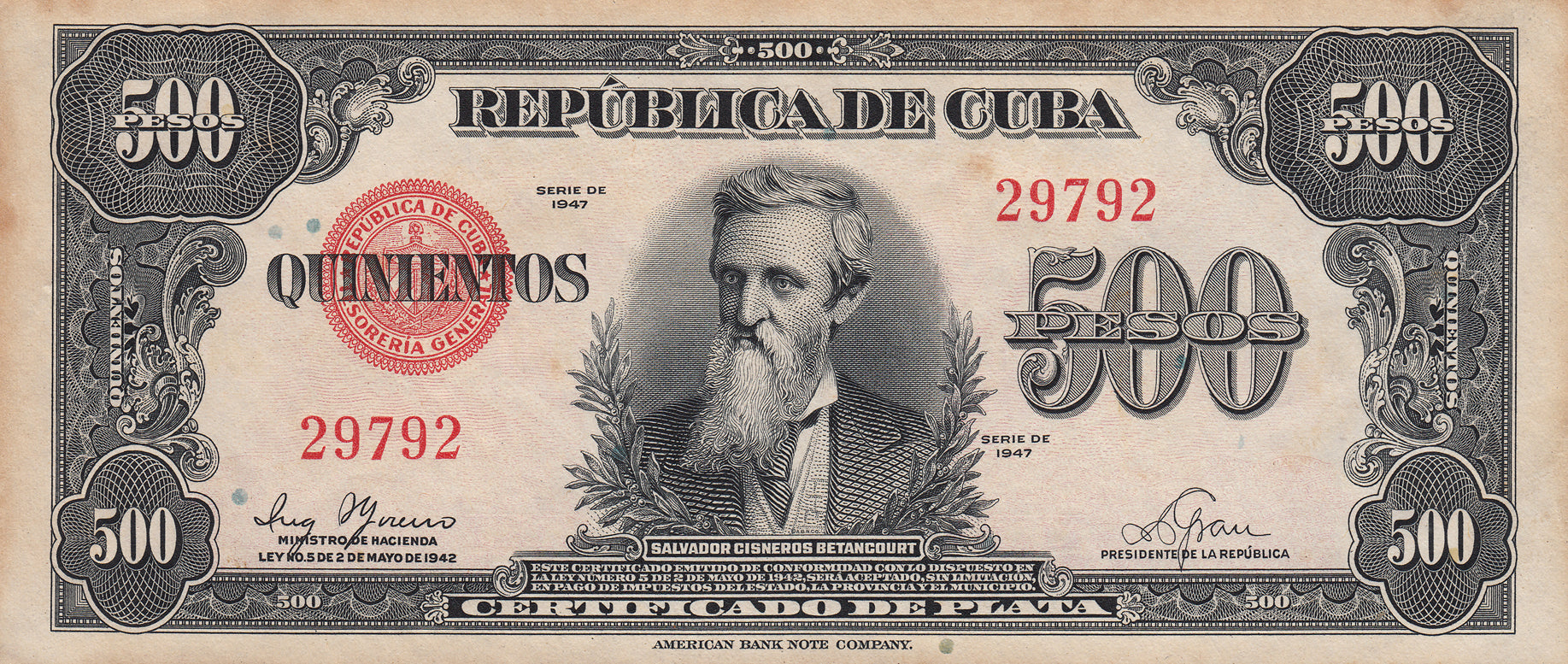 500 Pesos 1947