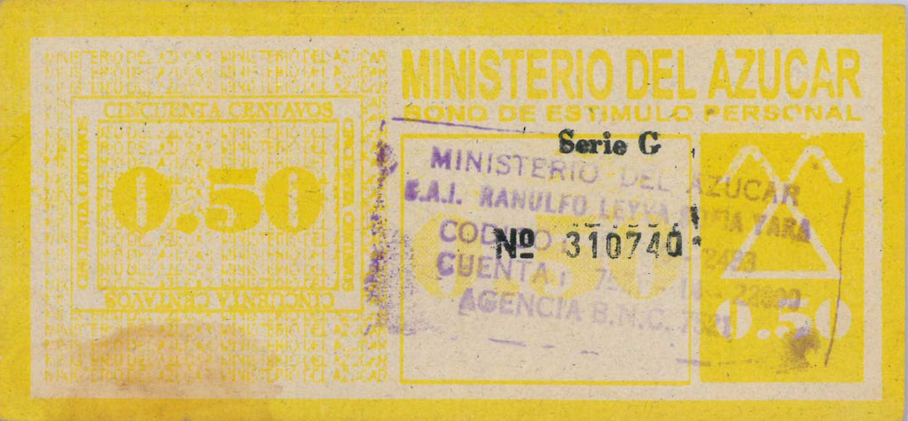 50 Centavos 1997-1998 MINAZ Bono de estimulo personal