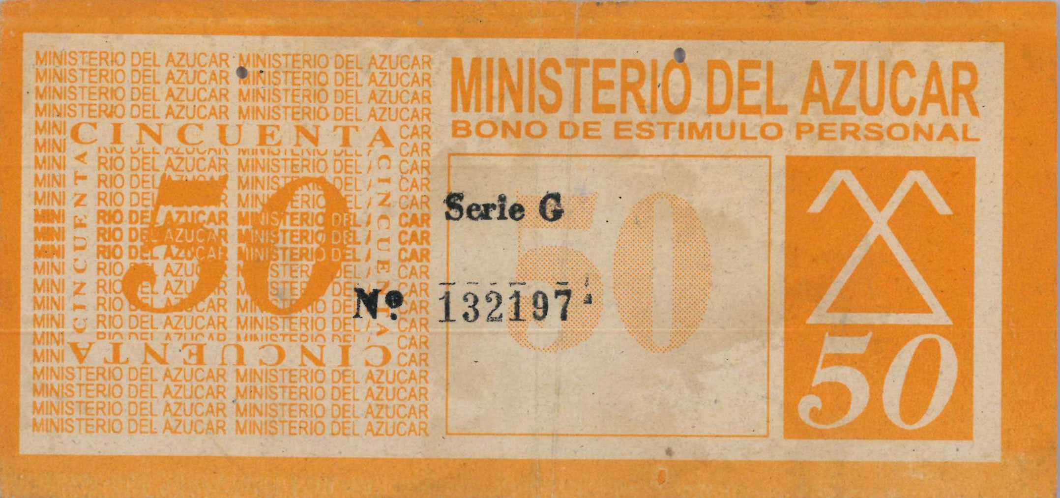 50 Pesos 1997-1998 MINAZ Bono de estimulo personal