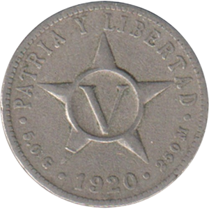 5 Centavos 1920 - Sin punto despues de la G