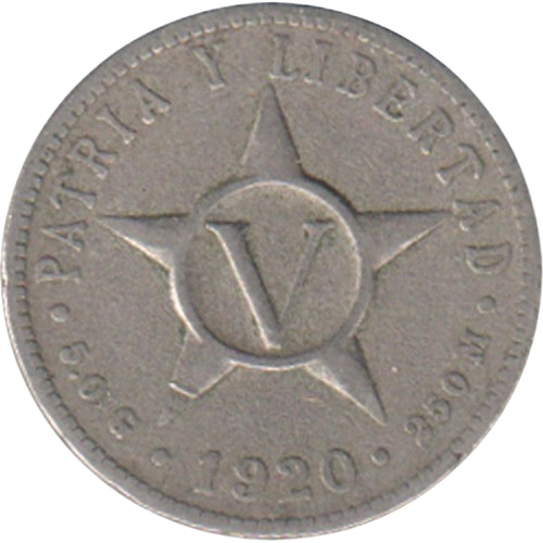 5 Centavos 1920 - Sin punto despues de la G