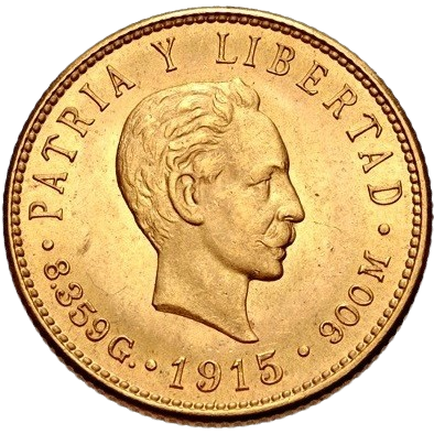5 Pesos Oro 1915
